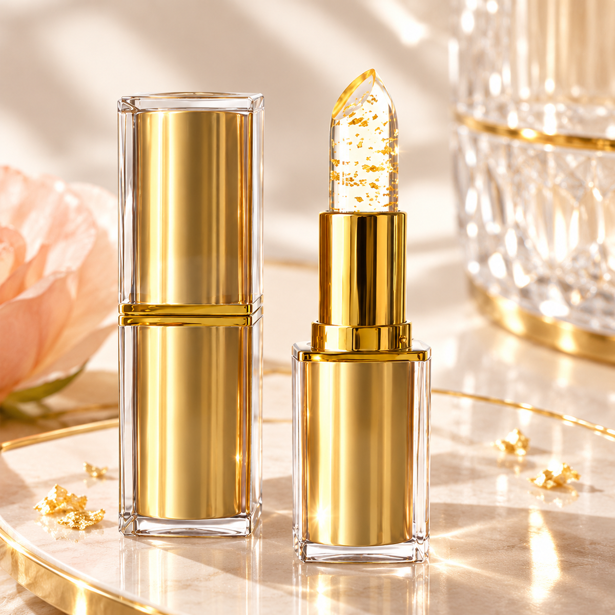Crystal Color-Changing Lip Balm – Hydrating Jelly Lipstick with Natural Pink Glow