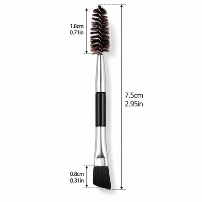 Dual-Ended Eyebrow Brush and Spoolie Grooming Tool