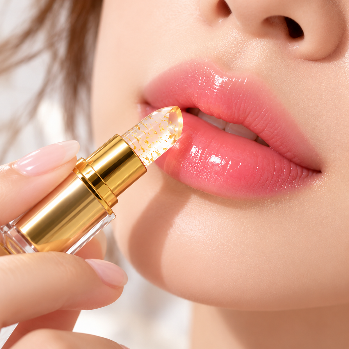 Crystal Color-Changing Lip Balm – Hydrating Jelly Lipstick with Natural Pink Glow